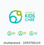kids care logo  circular... | Shutterstock .eps vector #1054700114