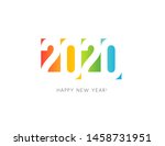 2020 new year colored numbers... | Shutterstock .eps vector #1458731951