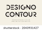 geometric drawn font cutting... | Shutterstock .eps vector #2043931427