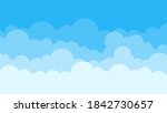 blue cloud cartoon on top sky... | Shutterstock .eps vector #1842730657