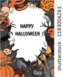 halloween party poster with... | Shutterstock .eps vector #1183006261