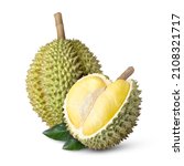 Durian Fruit And Ripe Durian...