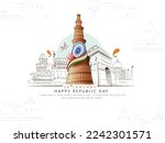 vector sketch of  indian monuments for india republic Day (26 January).
