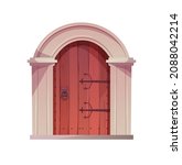antique medieval wooden door... | Shutterstock .eps vector #2088042214