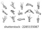 Collection of 3d hands showing...