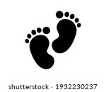 Baby Footprint Flat Icon Vector ...