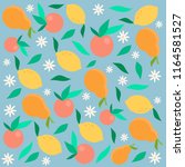 vector pattern of apples  pears ... | Shutterstock .eps vector #1164581527