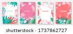 vector set floral background ... | Shutterstock .eps vector #1737862727