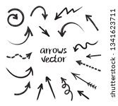 grunge arrows vector set on... | Shutterstock .eps vector #1341623711
