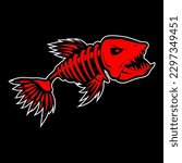 red skeleton predator fish...