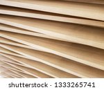 Blur photo of Medium-density fiberboard or call another name is mdf and stacked several layers and overlapping for Dimensional view and beauty