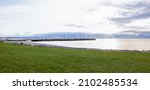 Small photo of Tawas City, Michigan, USA - October 23, 2021: View of Tawas Bay, on Lake Huron from the Shoreline Park