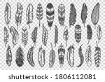 feathers doodle set. collection ... | Shutterstock .eps vector #1806112081