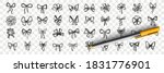 hand drawn bows doodle set.... | Shutterstock .eps vector #1831776901