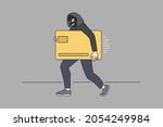 man thief in mask costume steal ... | Shutterstock .eps vector #2054249984