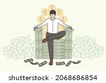 happy young man millionaire sit ... | Shutterstock .eps vector #2068686854