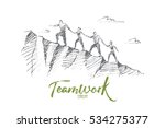 vector hand drawn teamwork... | Shutterstock .eps vector #534275377