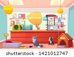 pet shop with home animals ... | Shutterstock .eps vector #1421012747