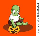 halloween cartoon character... | Shutterstock .eps vector #1816076264