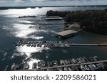 Aerial Panoramic View Of Lake...