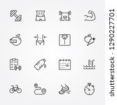 thin line icons set of fitness  ... | Shutterstock .eps vector #1290227701