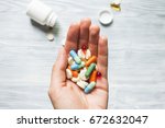 Colorful pills and medicines in ...