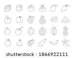 fruits drawing line flat icon... | Shutterstock .eps vector #1866922111