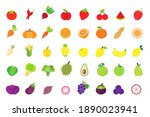 fruits and vegetables flat icon ... | Shutterstock .eps vector #1890023941