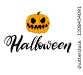 halloween pumpkin vector on... | Shutterstock .eps vector #1208454091