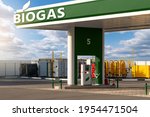 Biogas filling station. Carbon neutral transportation concept