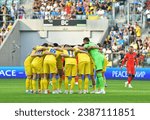 Small photo of Wroclaw, Poland - September 9, 2023: Players of Ukraine National Team attune to the game before the UEFA EURO 2024 Qualifying game Ukraine v England at Tarczynski Arena in Wroclaw, Poland