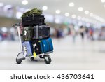 Airport luggage Trolley with suitcases
