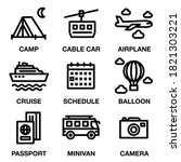travel   camping icon set  | Shutterstock .eps vector #1821303221