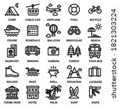 travel   camping icon set  | Shutterstock .eps vector #1821303224