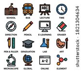 education   school icon set | Shutterstock .eps vector #1821304634