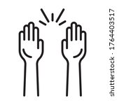 audience raising hands in... | Shutterstock .eps vector #1764403517