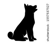 Vector Silhouette Of A Side Dog ...
