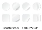 blank round and square adhesive ... | Shutterstock .eps vector #1483792034