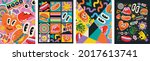 abstract shapes  funny comic... | Shutterstock .eps vector #2017613741