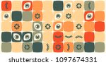colored abstract geometric flat ... | Shutterstock .eps vector #1097674331