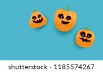 halloween horizontal web banner ... | Shutterstock .eps vector #1185574267