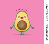 cartoon happy avocado character ... | Shutterstock .eps vector #1397672954