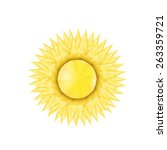 low poly style trendy sun logo .... | Shutterstock .eps vector #263359721