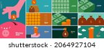 money. a collection of banners. ... | Shutterstock .eps vector #2064927104