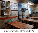 Small photo of seoul korea - 10 16 2022 : This is the interior of an old and outdated restaurant.