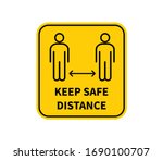 social distancing. keep the 1 2 ... | Shutterstock .eps vector #1690100707