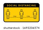 social distancing. keep the 1 2 ... | Shutterstock .eps vector #1693206574
