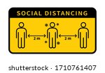 social distancing. keep the 1 2 ... | Shutterstock .eps vector #1710761407