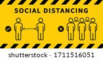 social distancing icon. keep... | Shutterstock .eps vector #1711516051