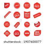 set of sale tags. ribbon sale... | Shutterstock .eps vector #1907600077